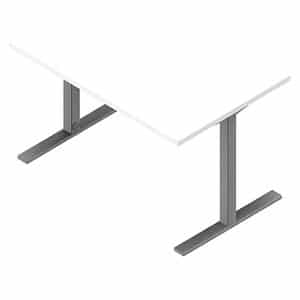 Quadrifoglio Schreibtisch weiß rechteckig C-Fuß-Gestell silber 120