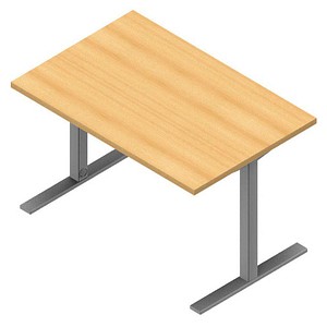 Quadrifoglio Schreibtisch buche rechteckig C-Fuß-Gestell silber 120