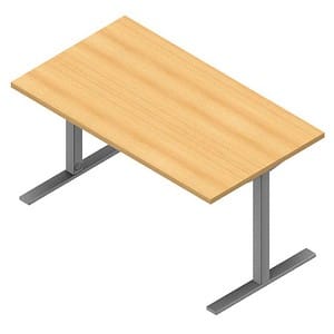 Quadrifoglio Schreibtisch buche rechteckig C-Fuß-Gestell silber 140