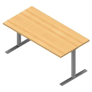 Quadrifoglio Schreibtisch buche rechteckig C-Fuß-Gestell silber 160