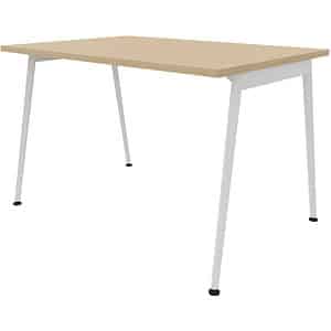 Quadrifoglio X3 Schreibtisch eiche rechteckig 4-Fuß-Gestell weiß 120