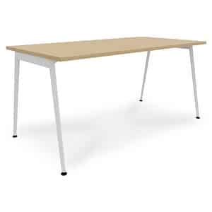 Quadrifoglio X3 Schreibtisch eiche rechteckig 4-Fuß-Gestell weiß 160