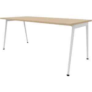 Quadrifoglio X3 Schreibtisch eiche rechteckig 4-Fuß-Gestell weiß 180
