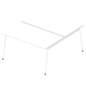 Quadrifoglio Doppelschreibtisch weiß rechteckig 4-Fuß-Gestell weiß 140