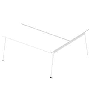 Quadrifoglio Doppelschreibtisch weiß rechteckig 4-Fuß-Gestell weiß 160
