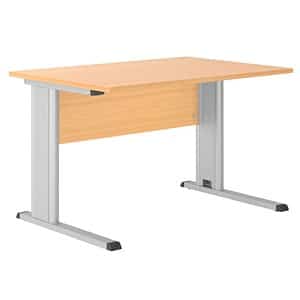 HAMMERBACHER GS12 Schreibtisch buche rechteckig C-Fuß-Gestell silber 120