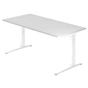 HAMMERBACHER XB16 höhenverstellbarer Schreibtisch weiß rechteckig C-Fuß-Gestell weiß 160