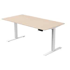 Kerkmann Move 3 höhenverstellbarer Schreibtisch ahorn rechteckig T-Fuß-Gestell weiß 160