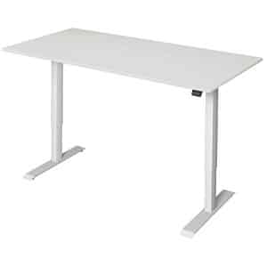 Kerkmann Move 1 höhenverstellbarer Schreibtisch weiß rechteckig T-Fuß-Gestell weiß 160