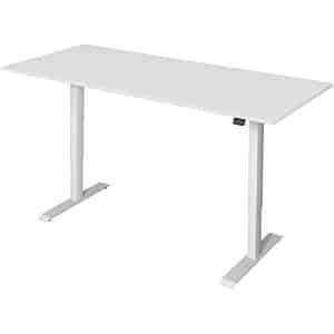 Kerkmann Move 1 höhenverstellbarer Schreibtisch weiß rechteckig T-Fuß-Gestell weiß 180