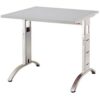 HAMMERBACHER FS08 höhenverstellbarer Schreibtisch lichtgrau quadratisch C-Fuß-Gestell silber 80
