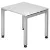 HAMMERBACHER JS08 höhenverstellbarer Schreibtisch weiß rechteckig 4-Fuß-Gestell silber 80