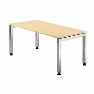 HAMMERBACHER JS16 höhenverstellbarer Schreibtisch ahorn rechteckig 4-Fuß-Gestell silber 160