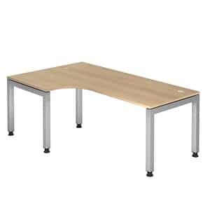 HAMMERBACHER JS82 höhenverstellbarer Schreibtisch eiche L-Form 4-Fuß-Gestell eiche 200