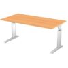 HAMMERBACHER US16 höhenverstellbarer Schreibtisch buche rechteckig C-Fuß-Gestell silber 160