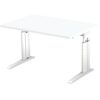 HAMMERBACHER US12 höhenverstellbarer Schreibtisch weiß rechteckig C-Fuß-Gestell weiß 120