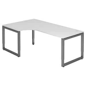 HAMMERBACHER RS82 höhenverstellbarer Schreibtisch weiß rechteckig Kufen-Gestell grau 200