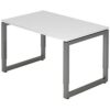 HAMMERBACHER RS12 höhenverstellbarer Schreibtisch weiß rechteckig Kufen-Gestell grau 120