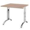 HAMMERBACHER FS08 höhenverstellbarer Schreibtisch nussbaum quadratisch C-Fuß-Gestell silber 80