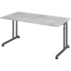 HAMMERBACHER ZS16 höhenverstellbarer Schreibtisch beton rechteckig C-Fuß-Gestell grau 160
