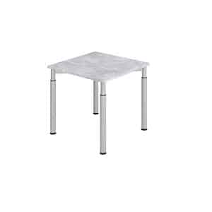 HAMMERBACHER YS08 höhenverstellbarer Schreibtisch beton quadratisch 4-Fuß-Gestell silber 80
