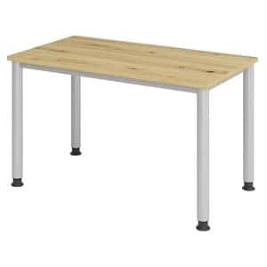 HAMMERBACHER HS612 Schreibtisch Asteiche rechteckig 4-Fuß-Gestell silber 120