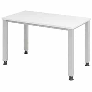 HAMMERBACHER QS612 Schreibtisch weiß rechteckig 4-Fuß-Gestell silber 120