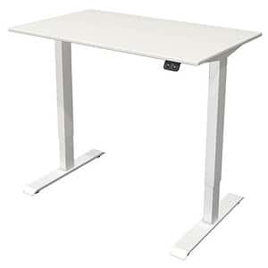 Kerkmann Move 1 höhenverstellbarer Schreibtisch weiß rechteckig T-Fuß-Gestell weiß 100