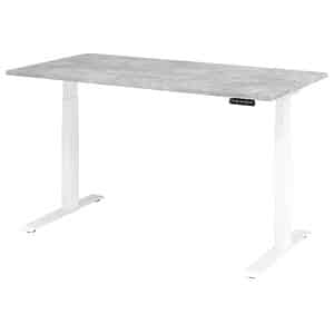 HAMMERBACHER XDKB16 höhenverstellbarer Schreibtisch beton rechteckig C-Fuß-Gestell weiß 160