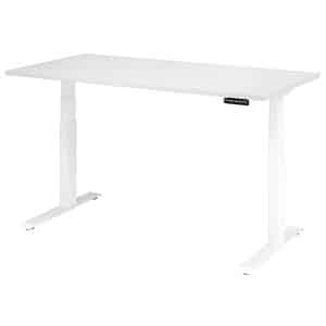 HAMMERBACHER XDKB16 höhenverstellbarer Schreibtisch weiß rechteckig C-Fuß-Gestell weiß 160
