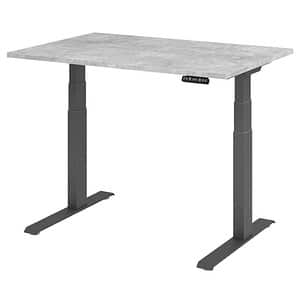 HAMMERBACHER XDKB12 höhenverstellbarer Schreibtisch beton rechteckig C-Fuß-Gestell grau 120