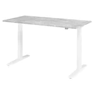 HAMMERBACHER XMKA16 höhenverstellbarer Schreibtisch beton rechteckig C-Fuß-Gestell weiß 160