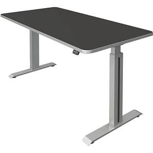 Kerkmann Move 1 Style höhenverstellbarer Schreibtisch anthrazit rechteckig T-Fuß-Gestell silber 160
