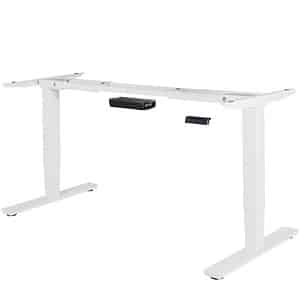 AMSTYLE höhenverstellbarer Schreibtisch weiß ohne Tischplatte T-Fuß-Gestell weiß 105