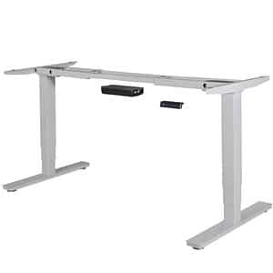 AMSTYLE höhenverstellbarer Schreibtisch silber ohne Tischplatte T-Fuß-Gestell silber 105