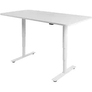 Topstar Sitness X Up Table 30 höhenverstellbarer Schreibtisch weiß rechteckig T-Fuß-Gestell weiß 160