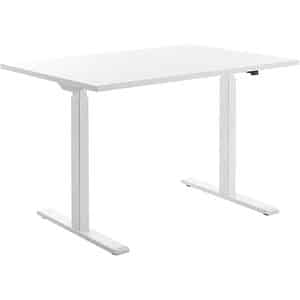 Topstar E-Table höhenverstellbarer Schreibtisch weiß rechteckig T-Fuß-Gestell weiß 120