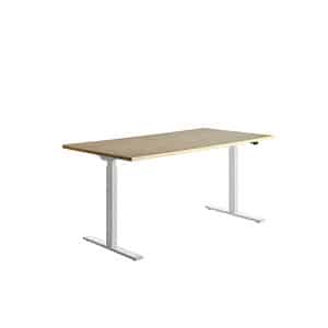 Topstar E-Table höhenverstellbarer Schreibtisch ahorn rechteckig T-Fuß-Gestell weiß 160