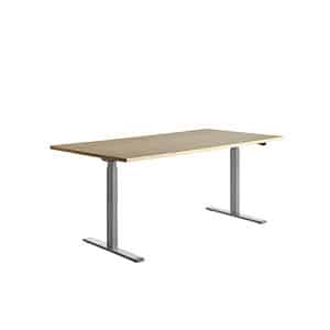 Topstar E-Table höhenverstellbarer Schreibtisch ahorn rechteckig T-Fuß-Gestell grau 180