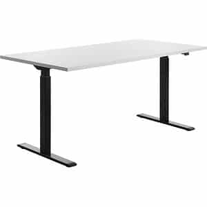 Topstar E-Table höhenverstellbarer Schreibtisch weiß rechteckig T-Fuß-Gestell schwarz 160