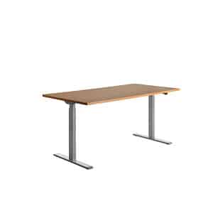 Topstar E-Table höhenverstellbarer Schreibtisch buche rechteckig T-Fuß-Gestell grau 160