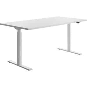 Topstar E-Table höhenverstellbarer Schreibtisch weiß rechteckig T-Fuß-Gestell weiß 160