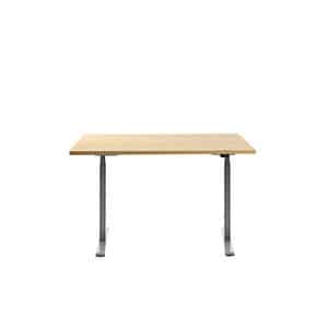 Topstar E-Table höhenverstellbarer Schreibtisch ahorn rechteckig T-Fuß-Gestell grau 120