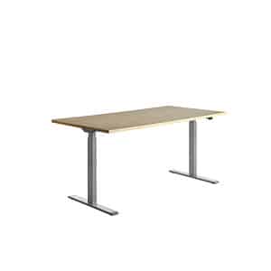 Topstar E-Table höhenverstellbarer Schreibtisch ahorn rechteckig T-Fuß-Gestell grau 160