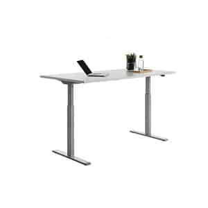 Topstar E-Table höhenverstellbarer Schreibtisch lichtgrau rechteckig T-Fuß-Gestell grau 160
