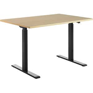Topstar E-Table höhenverstellbarer Schreibtisch ahorn rechteckig T-Fuß-Gestell schwarz 120