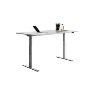 Topstar E-Table höhenverstellbarer Schreibtisch lichtgrau rechteckig T-Fuß-Gestell grau 180