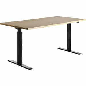 Topstar E-Table höhenverstellbarer Schreibtisch ahorn rechteckig T-Fuß-Gestell schwarz 160
