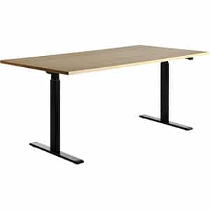 Topstar E-Table höhenverstellbarer Schreibtisch ahorn rechteckig T-Fuß-Gestell schwarz 180