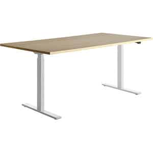Topstar E-Table höhenverstellbarer Schreibtisch ahorn rechteckig T-Fuß-Gestell weiß 180